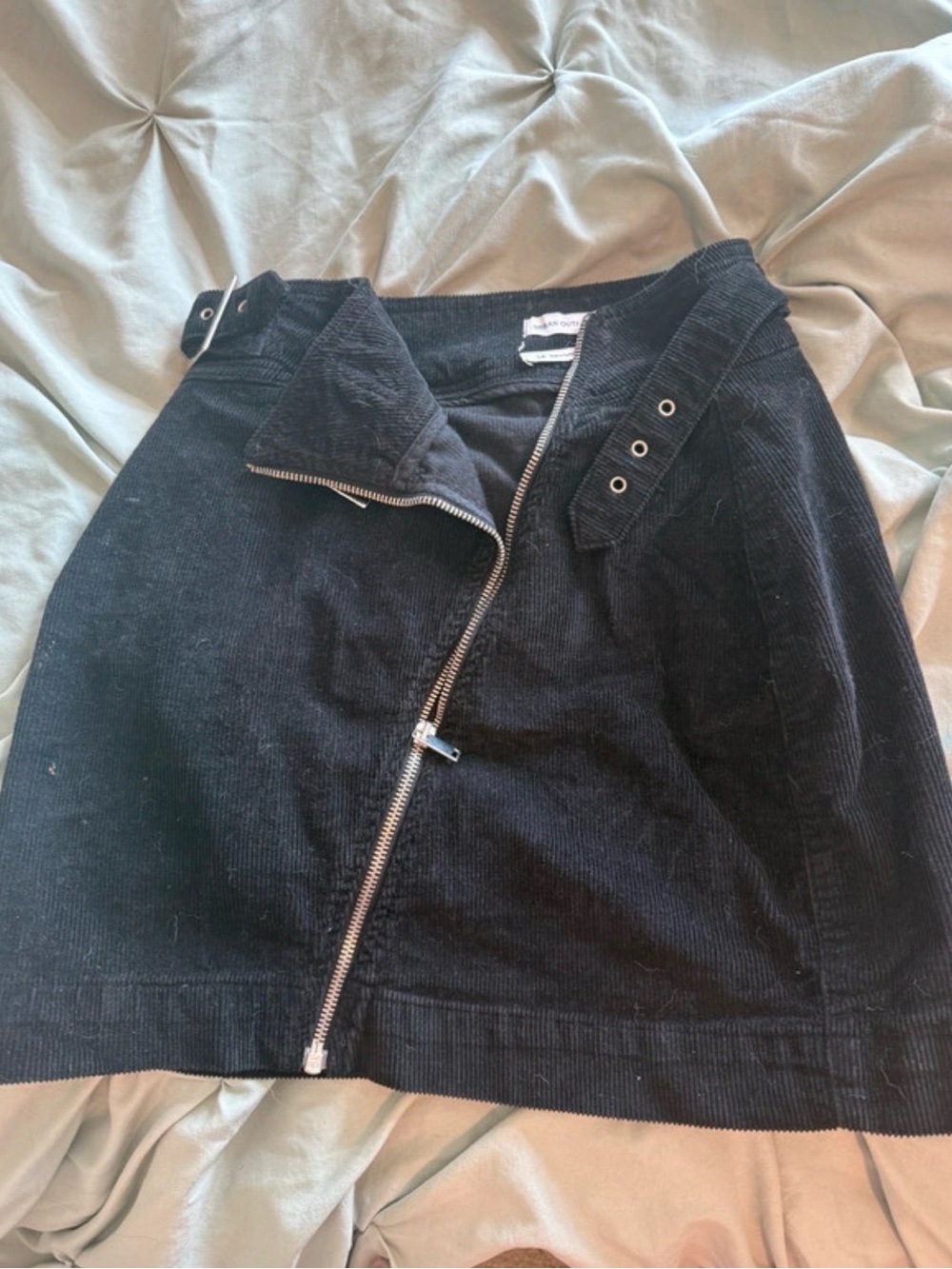 Urban Outfitters Black Corduroy Asymmetrical Zip Skirt